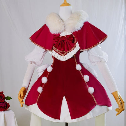 Plus Sizes Available PInk and Blue/Red Heart-shaped Bodice Christmas Dress