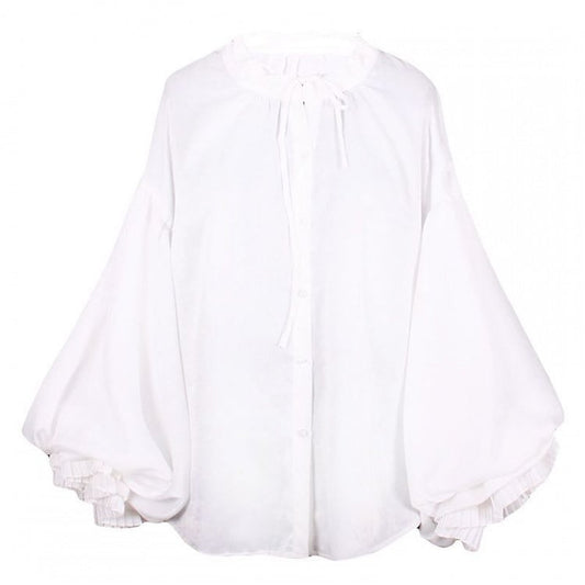 White Ballon Sleeves Vintage Blouse