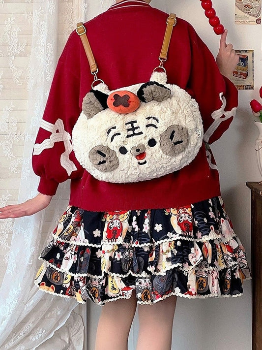 Tiger-shaped Sweet Backpack/Crossbody Plush Bag