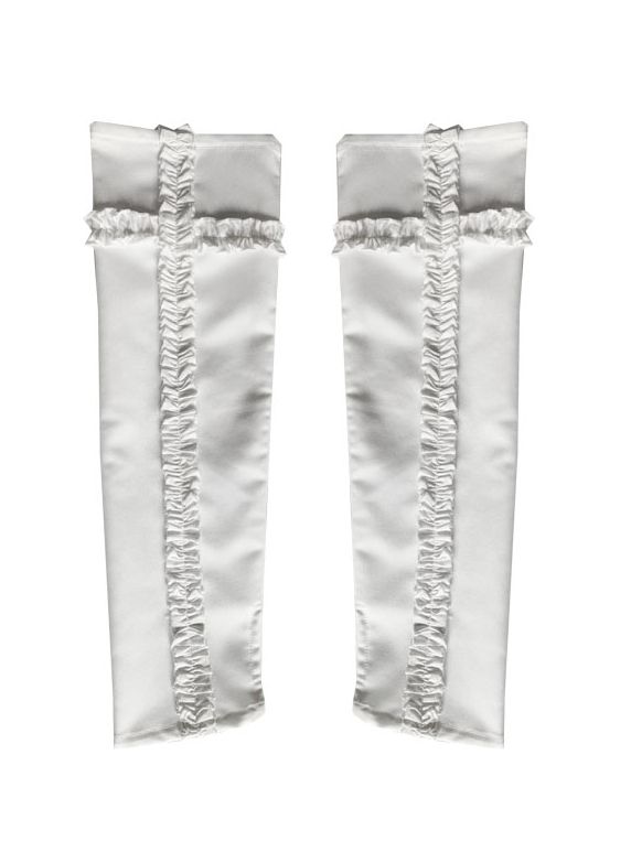 Black/White/Red Sleeves Ruffle Trim Cross Design