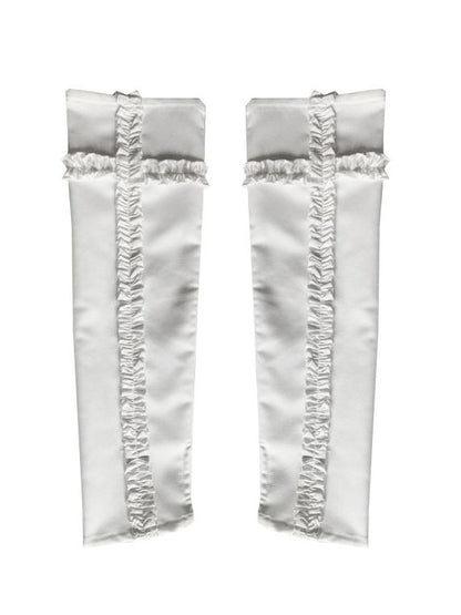 Black/White/Red Sleeves Ruffle Trim Cross Design