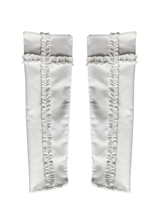 Black/White/Red Sleeves Ruffle Trim Cross Design