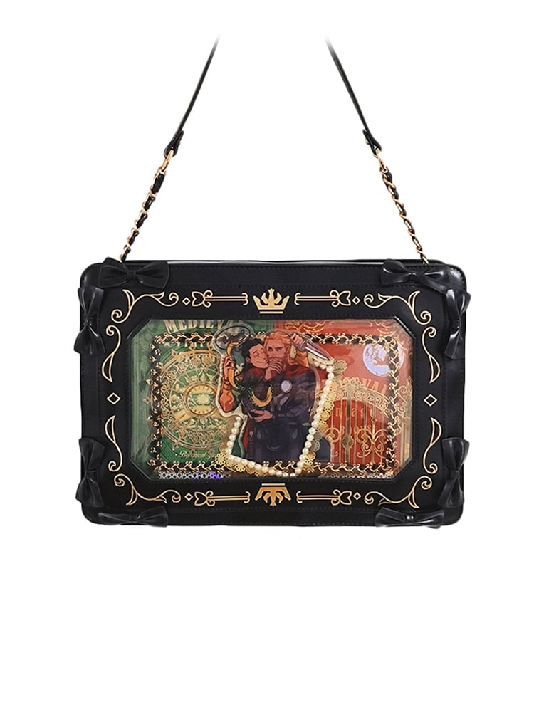 Zip Closure Vintage Picture Frame-shaped Lolita Crossbody Itabag