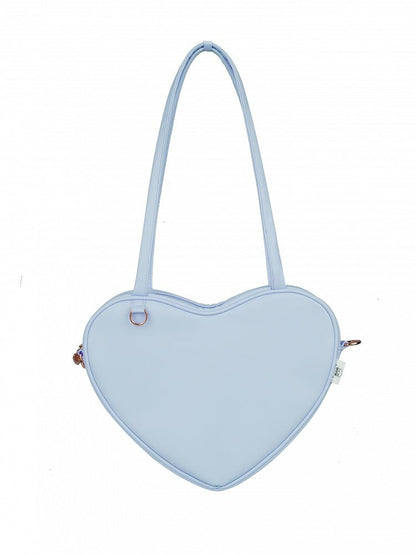 Large Size Heart-shaped Zip Closure Sweet Shoulder Bag